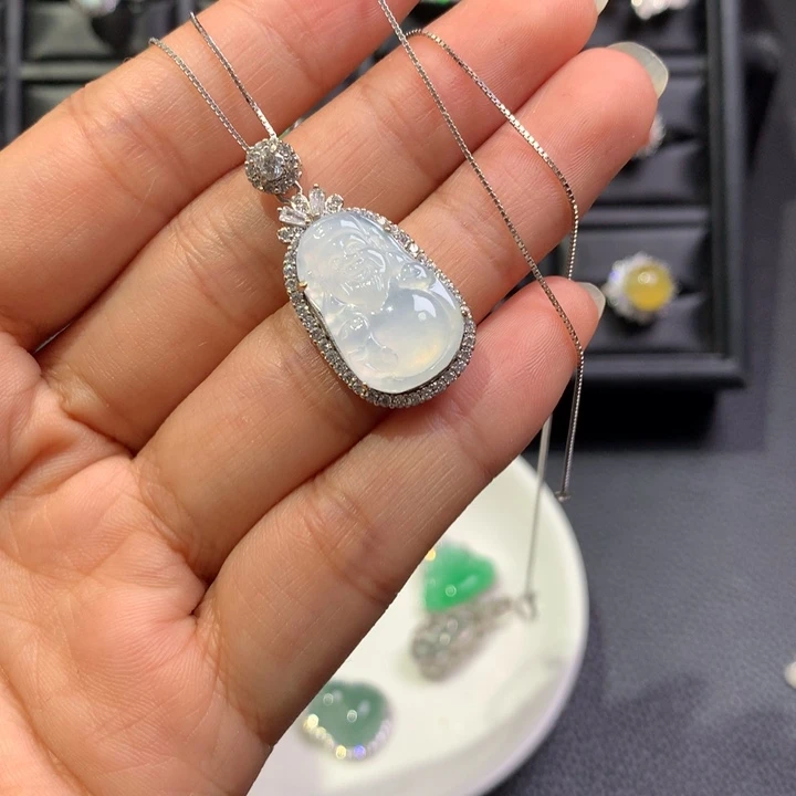 翡翠银S925镶嵌颈饰