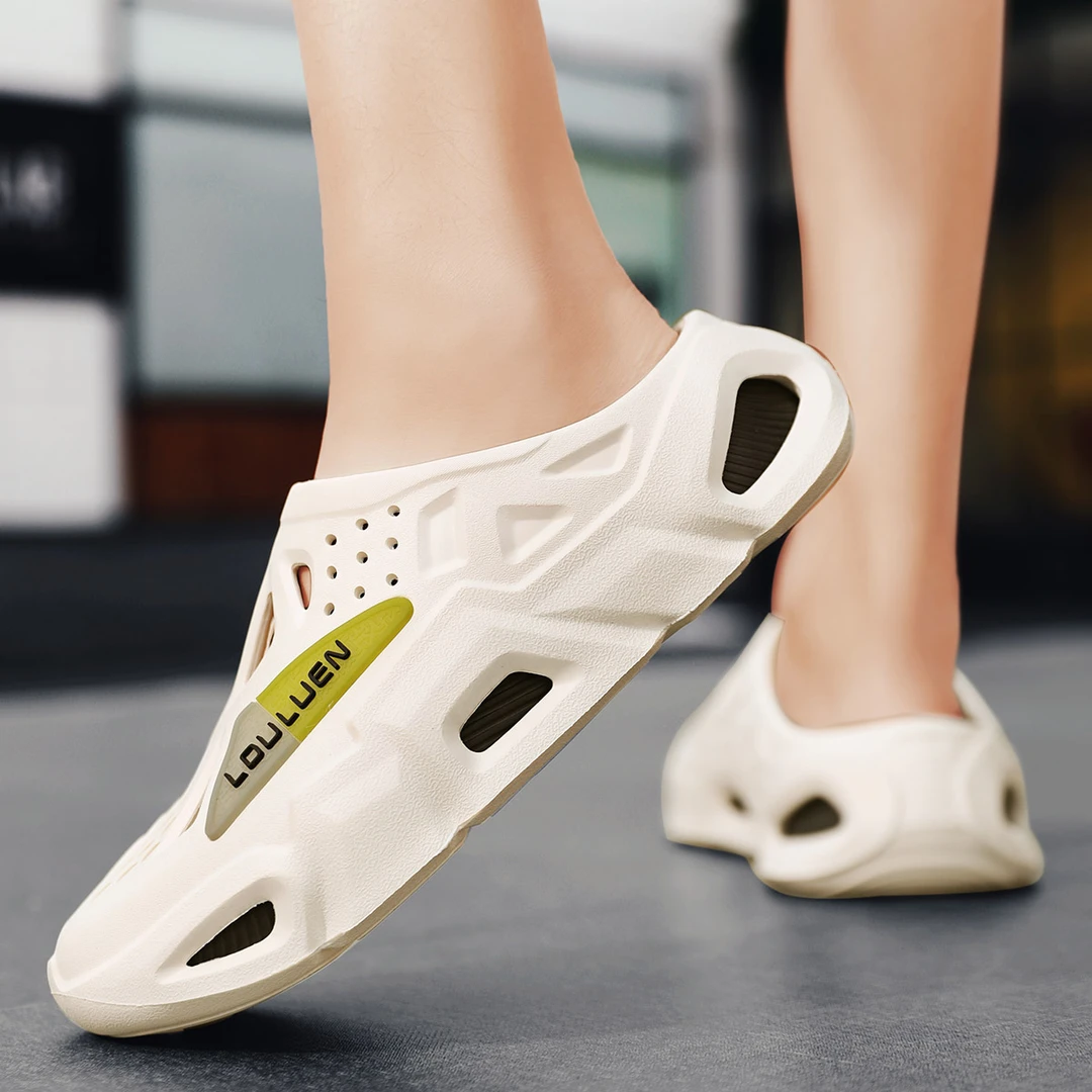 夏季新款洞洞鞋男厚底外穿防滑防水沙滩男士男款凉鞋