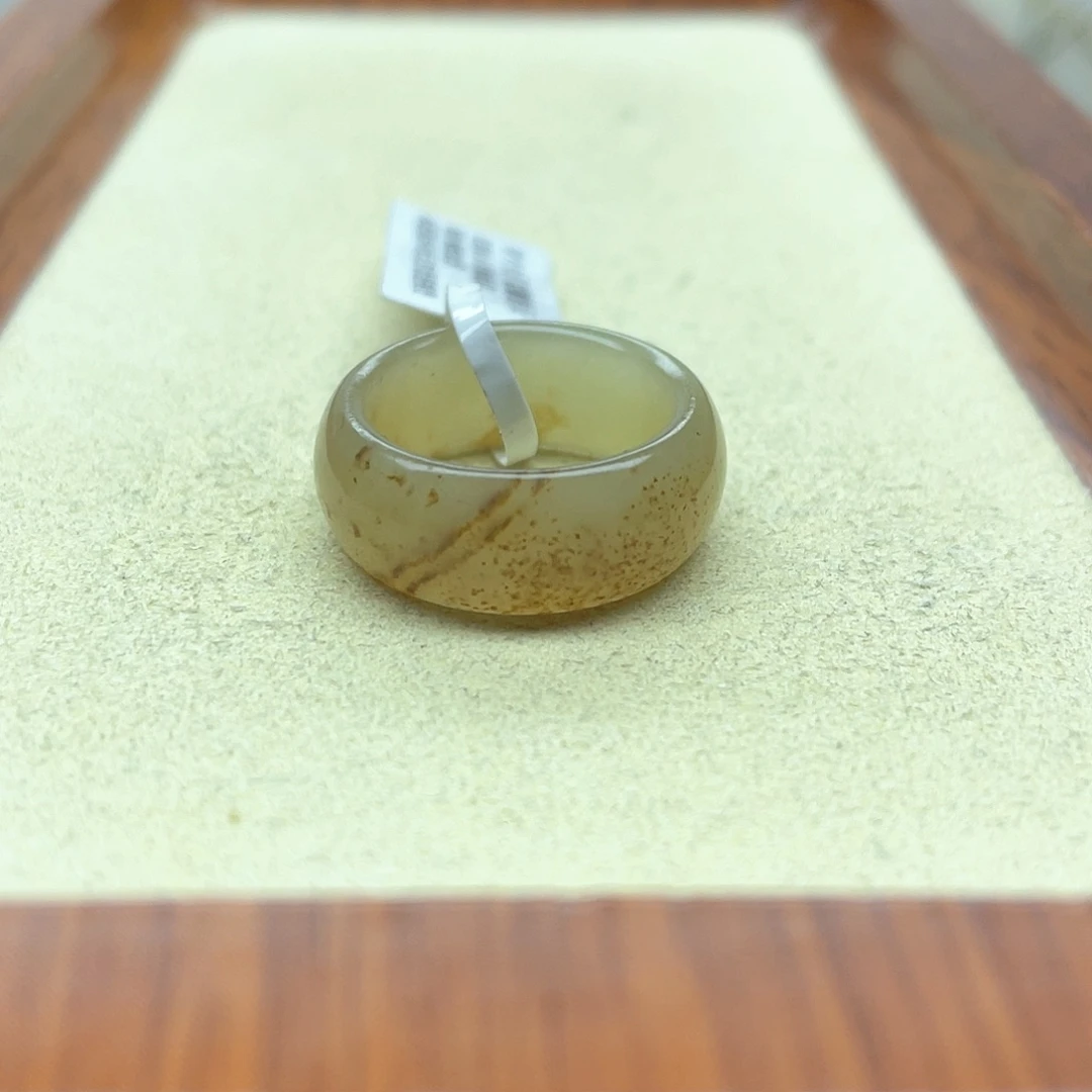 未镶嵌戒指和田玉14特色款糖宽条13码