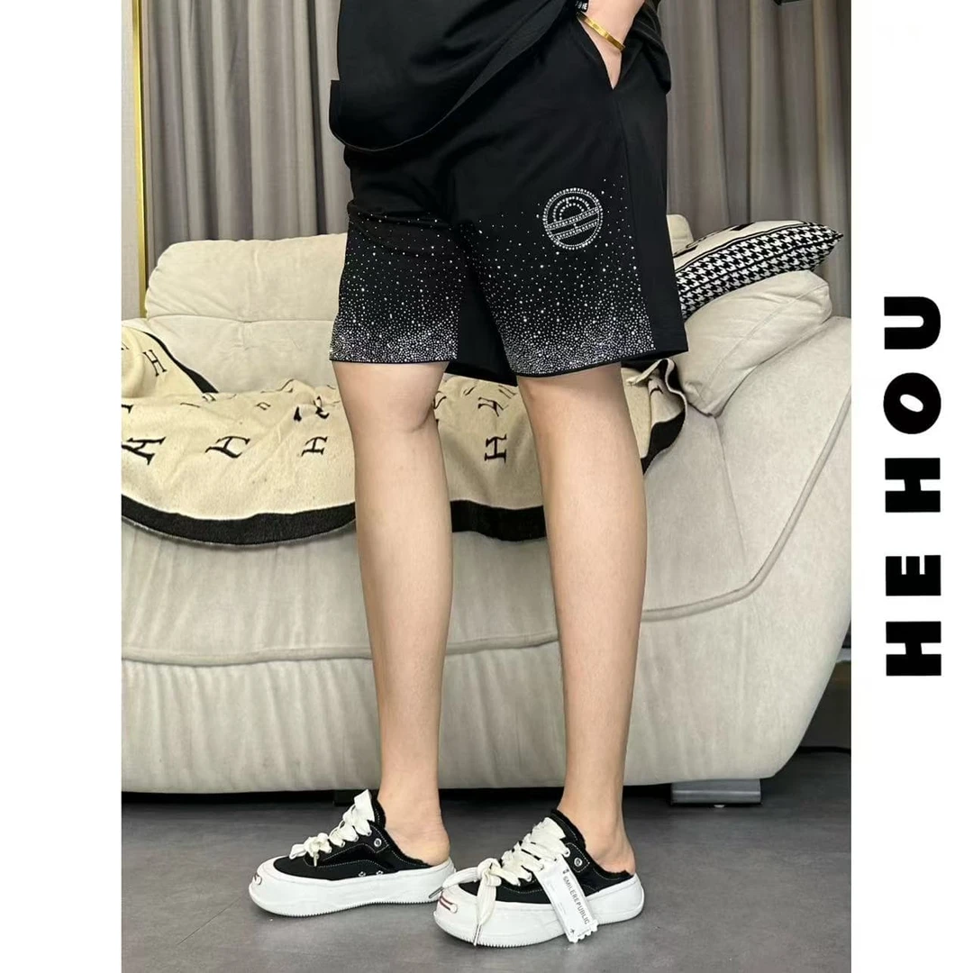 505632 和后香水料显装烫钻气质时尚休闲夏季宽松韩版显瘦短裤