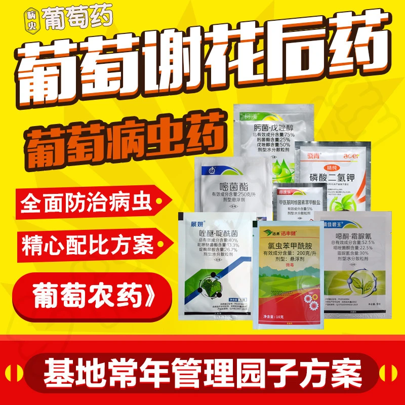 葡萄农药谢花后葡萄霜霉病灰霉病叶霉病葡萄蚜虫青虫药杀虫杀菌剂