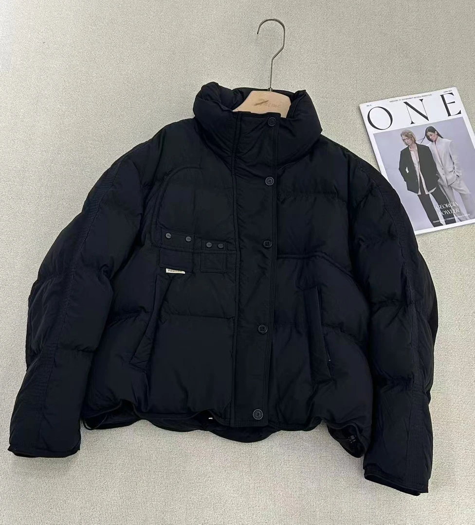 26105-3952 厚款拉链短款立领短款羽绒服龟背宽松羽绒服外套