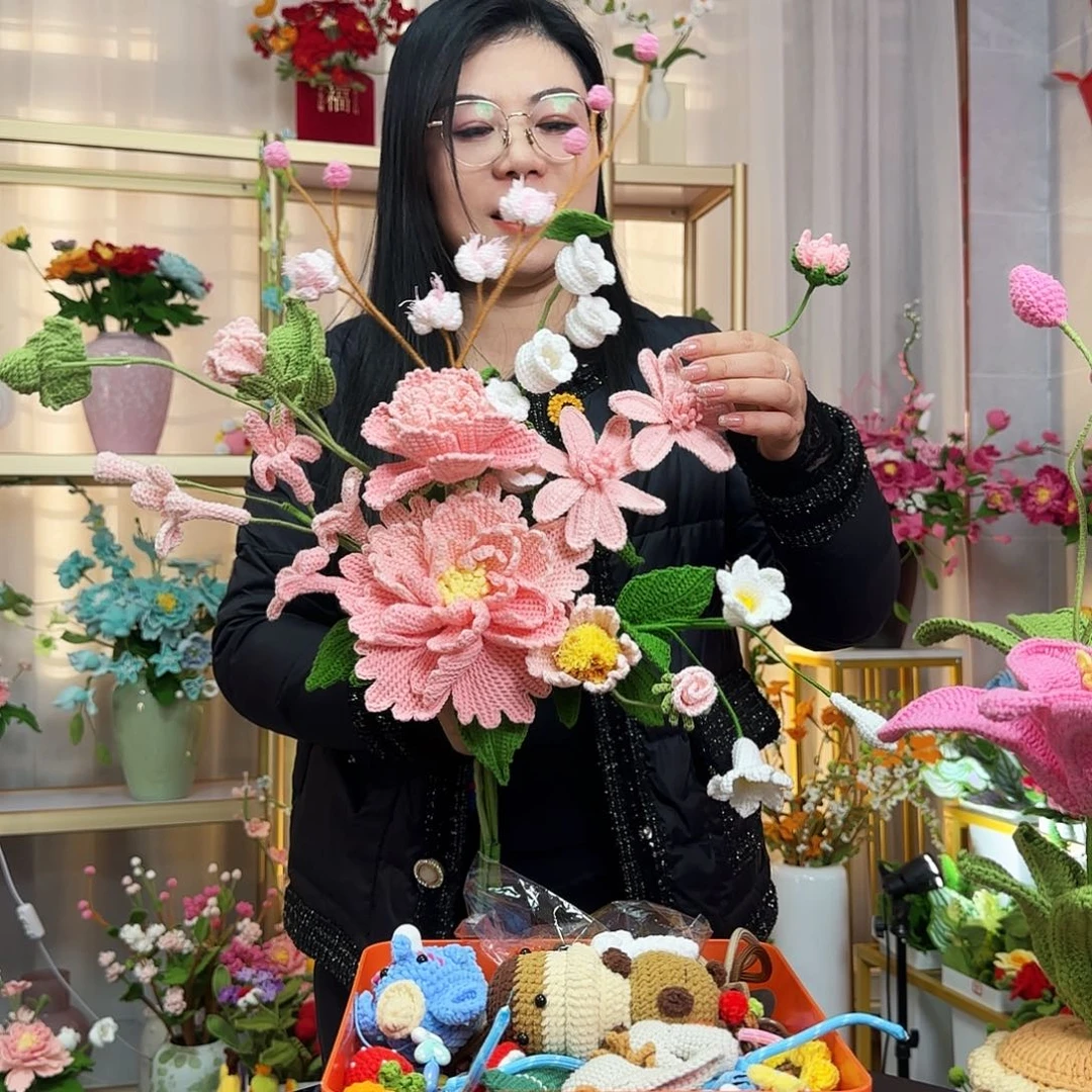 纯手工钩织钩织花束