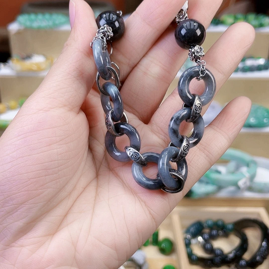 旋***子翡翠未镶嵌手链手链