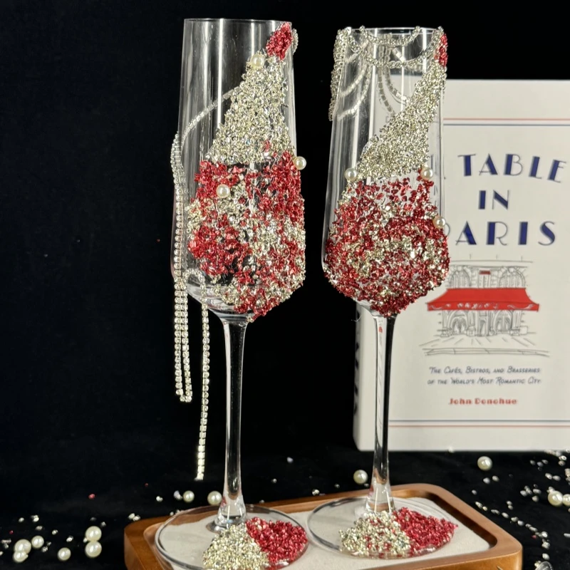 敬酒杯敬酒杯diy结婚礼物手工diy酒杯diy敬酒杯材料包