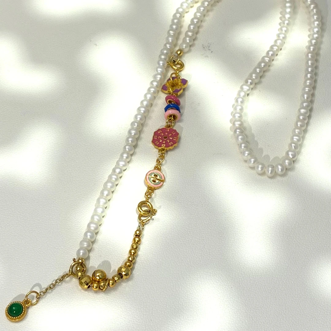 珍珠山花链项链 2943 多样式发一件  52cm