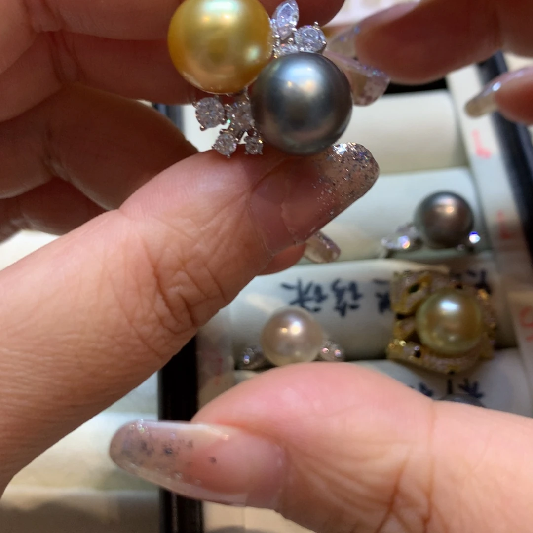 海水珍珠戒指银S925镶嵌