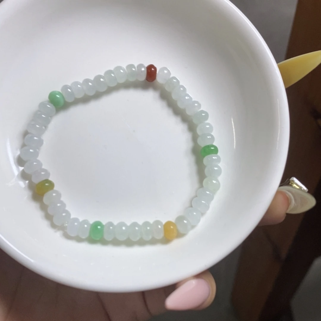 翡翠未镶嵌手链算盘多宝卡5.8