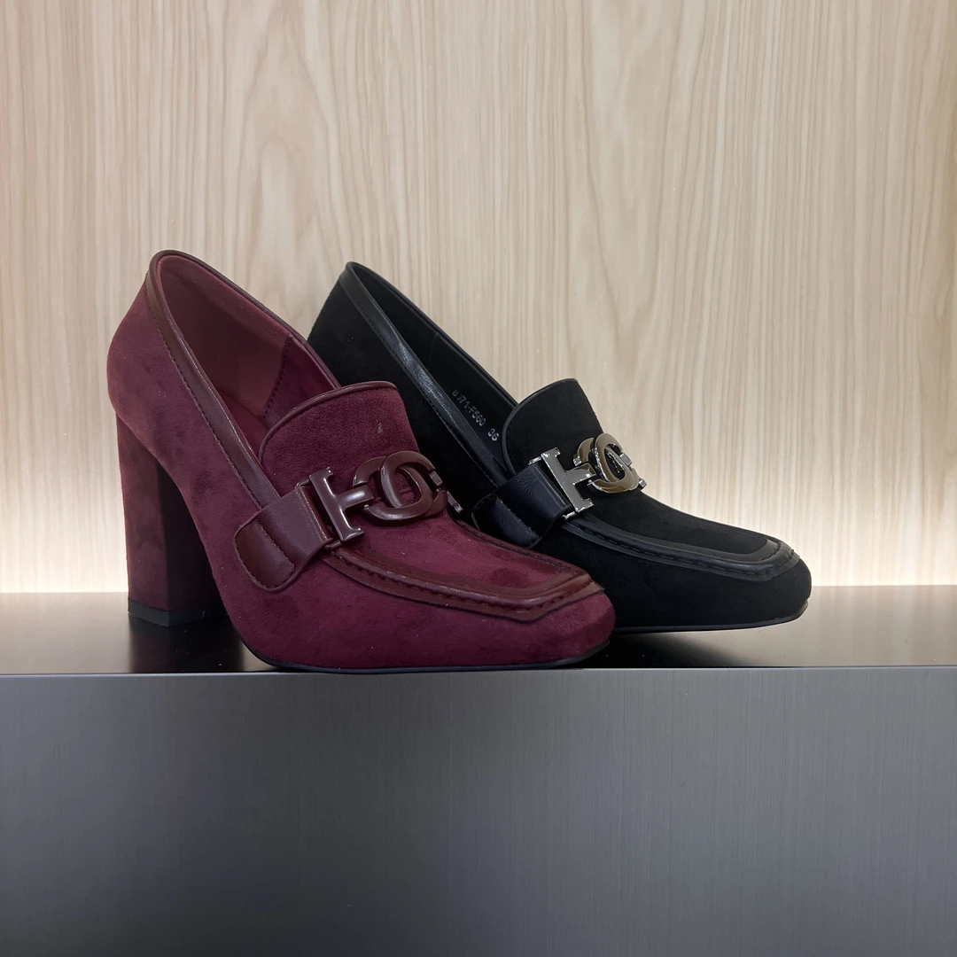 2025春夏双面绒粗跟新款女鞋