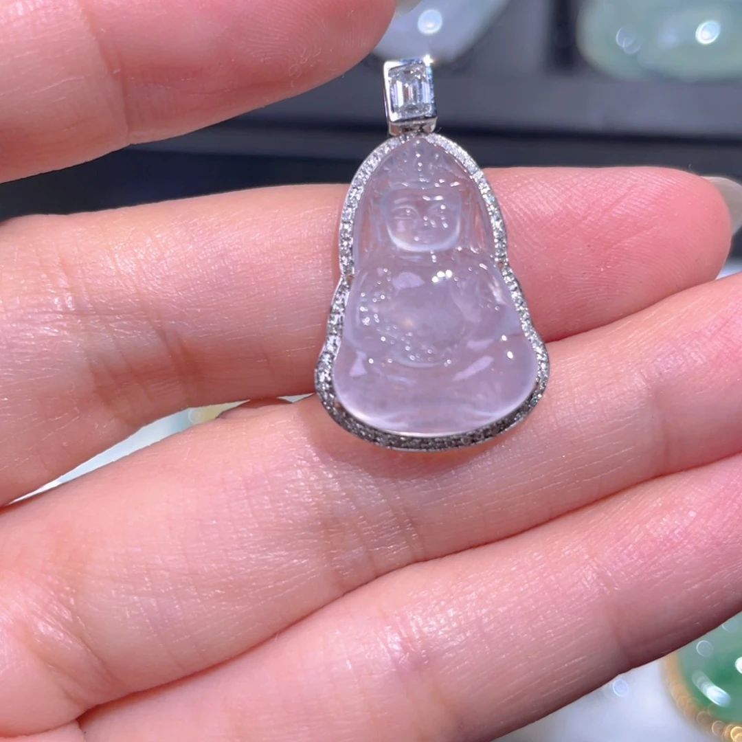 颈饰18K金镶嵌翡翠翡翠