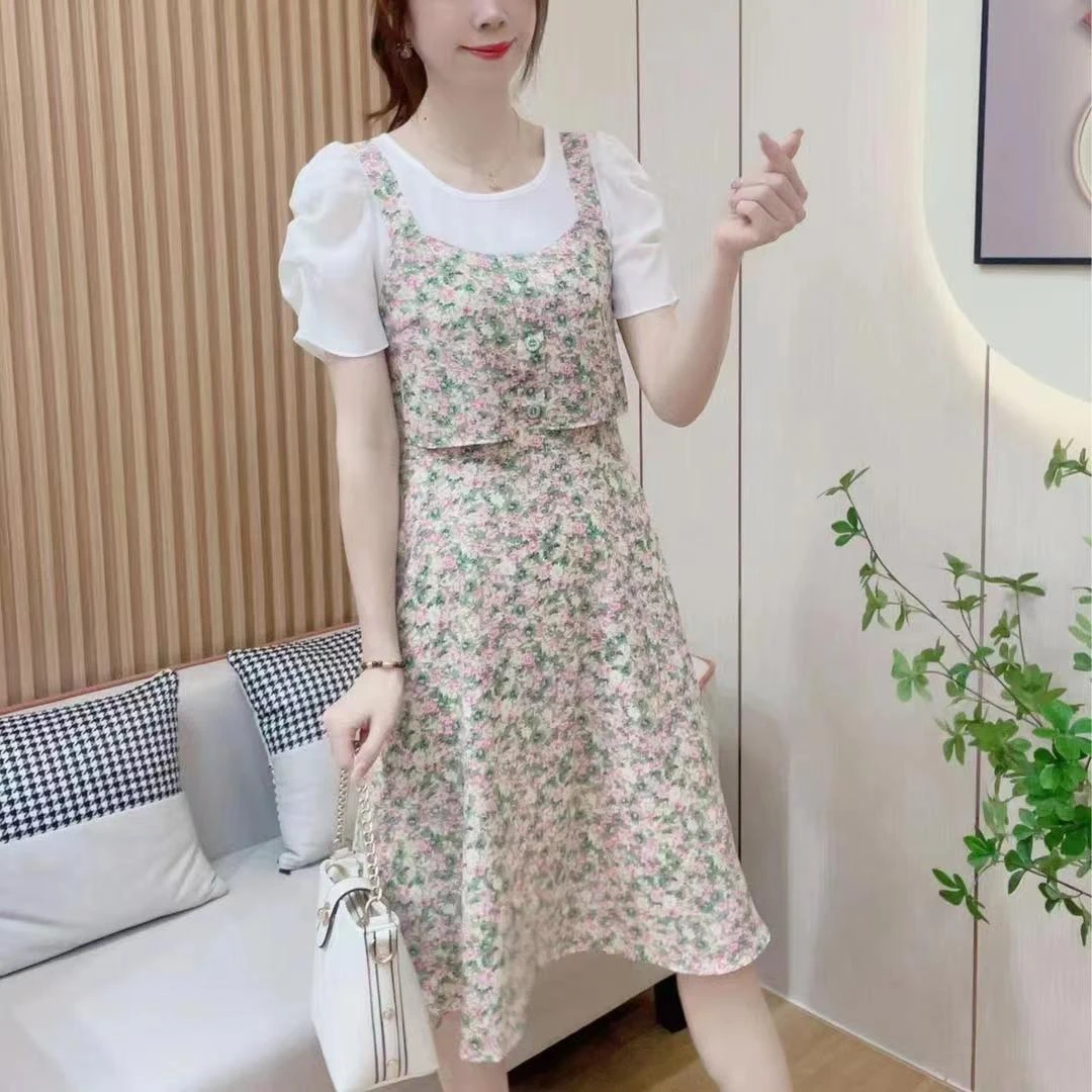 遮肚微胖遮肉时尚连衣裙2025时尚新款小香风套装裙简约甜美显瘦