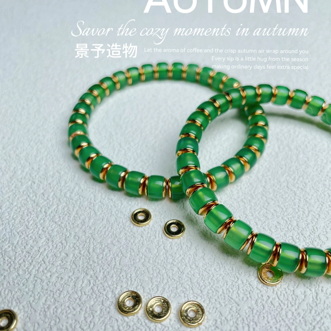 景予造物短轴直切金盾模拟器手串文玩叠戴单圈