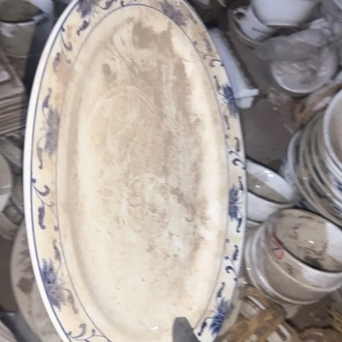 瓷片黑点黄印26-28厘米椭圆