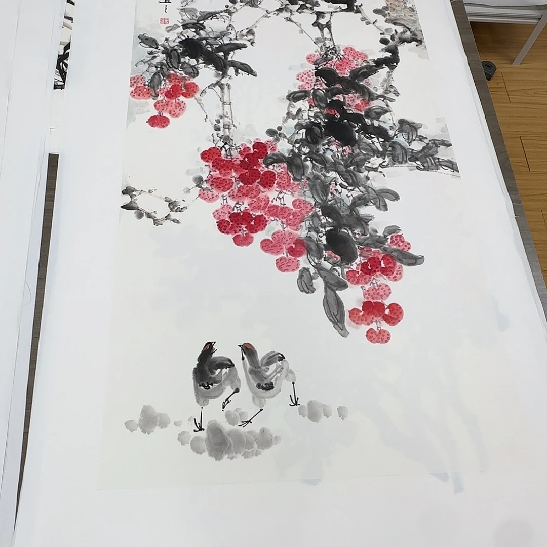 国画100*50纯手绘刘亦凌