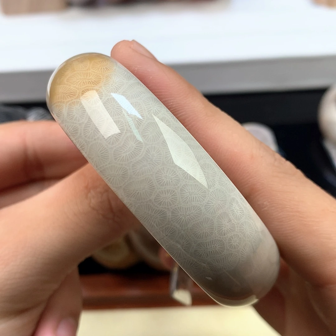 【闪购商品】颈饰未镶嵌硅化珊瑚（珊瑚玉）58号57.5圈清晰荷叶
