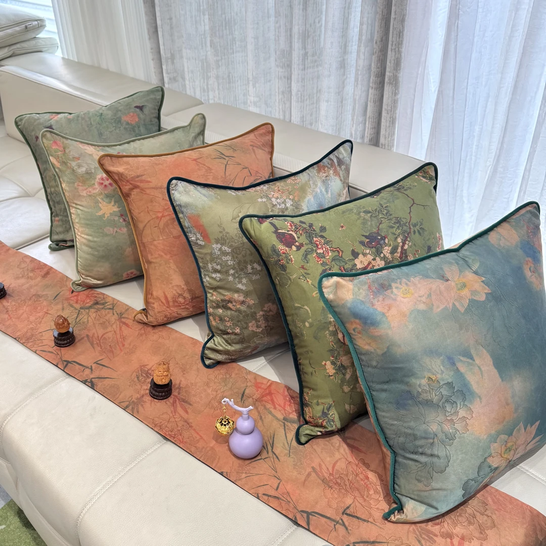 一布空间·中式【香云纱】双面抱枕套系列 适用于茶式中式空间 复古