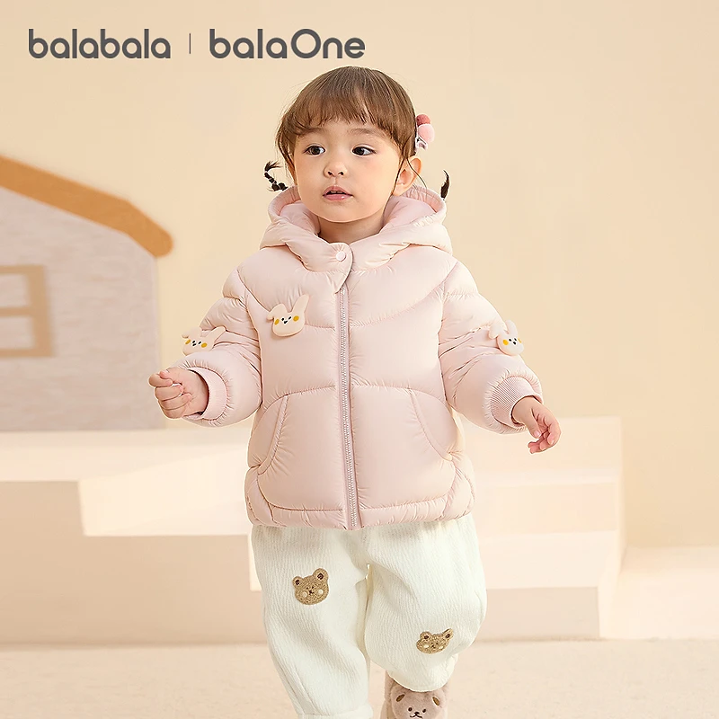 巴拉巴拉balaOne宝宝羽绒服冬装男童女童保暖连帽外套萌2025新款