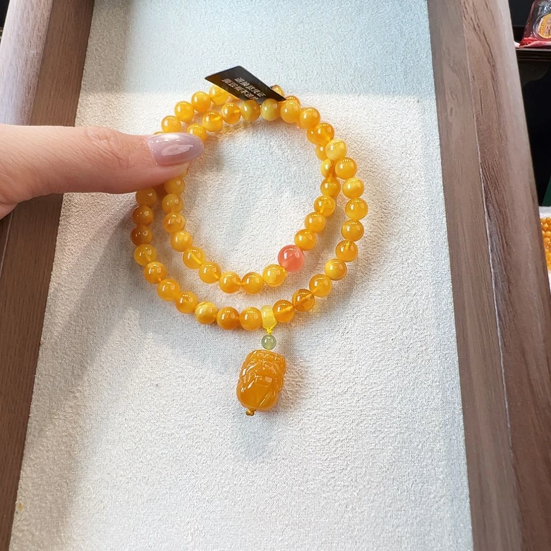 手链蜜蜡未镶嵌蜜蜡6.4mm