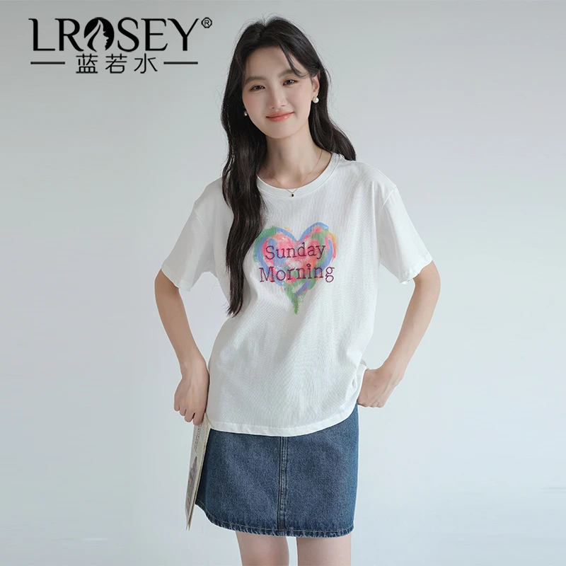 【精致拱桥刺绣印花字母T恤】大码女装夏新款显瘦减龄上衣86967
