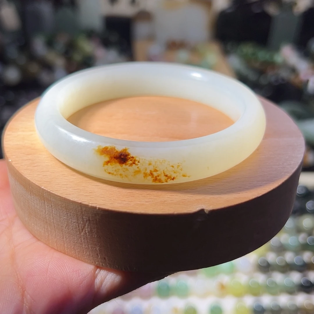 【闪购商品】和田玉未镶嵌珠宝奇石娘*新疆和田玉红皮白玉手镯