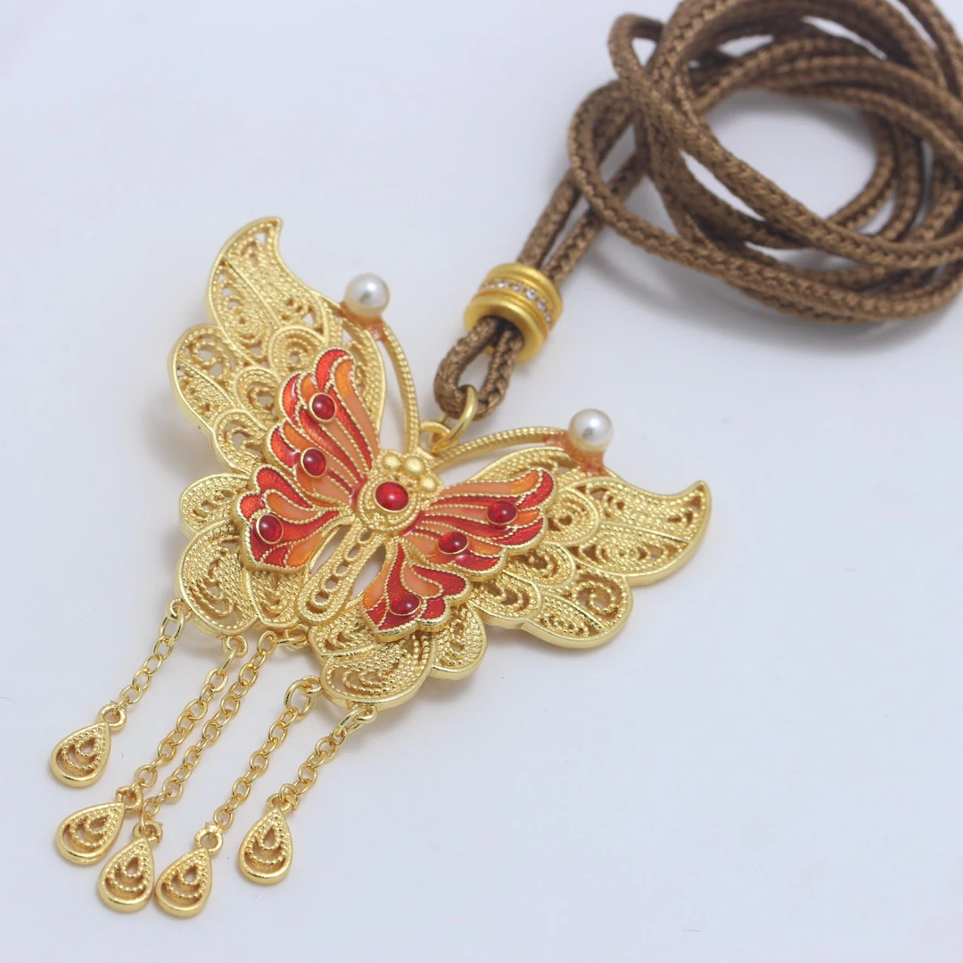 022纯手工古法蝴蝶素款女首饰国风民族风配饰古风