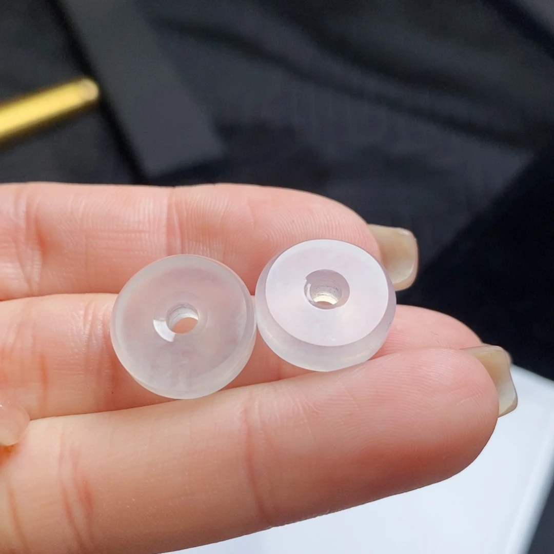 翡翠未镶嵌耳饰高冰路路通