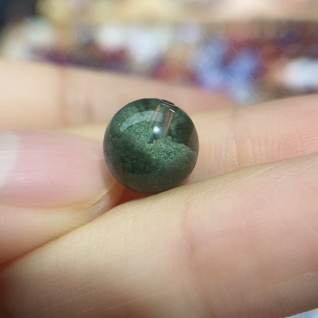 *****未镶嵌珠宝半成品水晶绿幽灵单珠