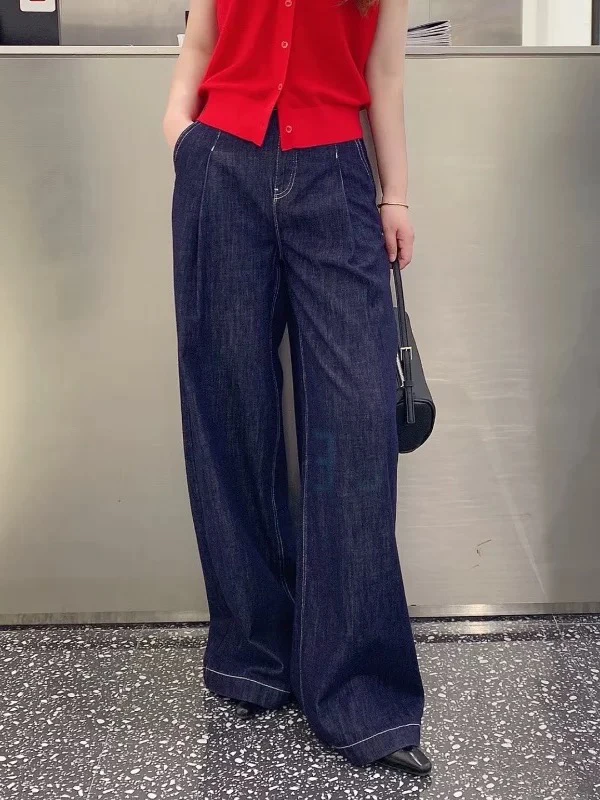 艾裳女装2025夏新时尚百搭暮色蓝牛仔裤3237
