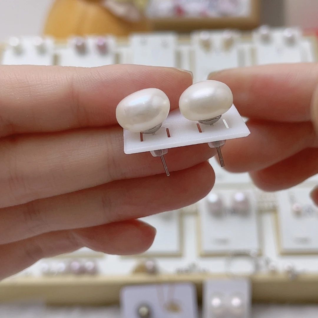 糯***兰耳饰银S925镶嵌淡水珍珠