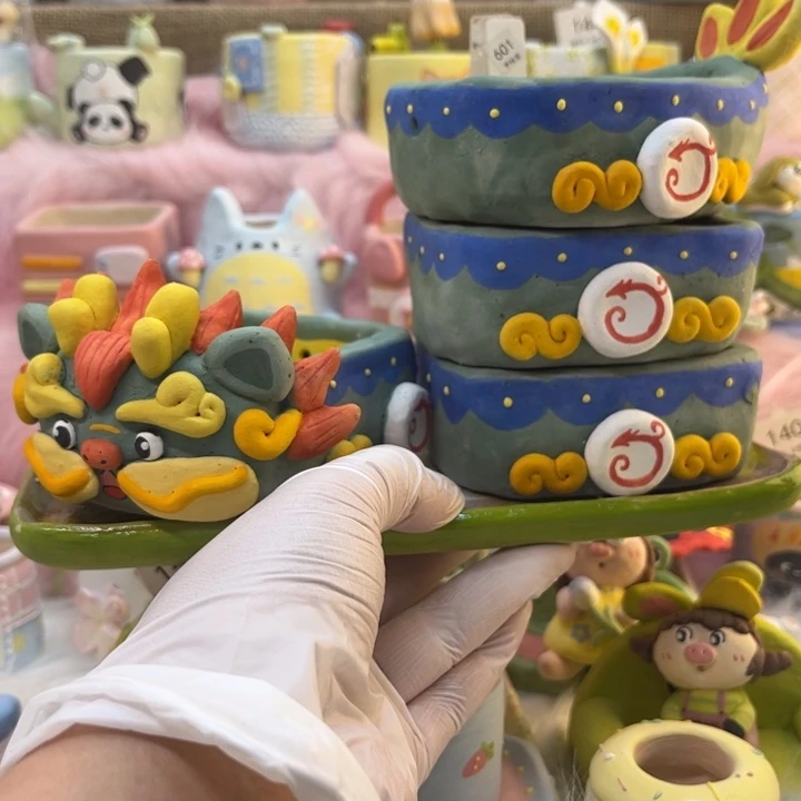 601赛龙舟花盆手绘