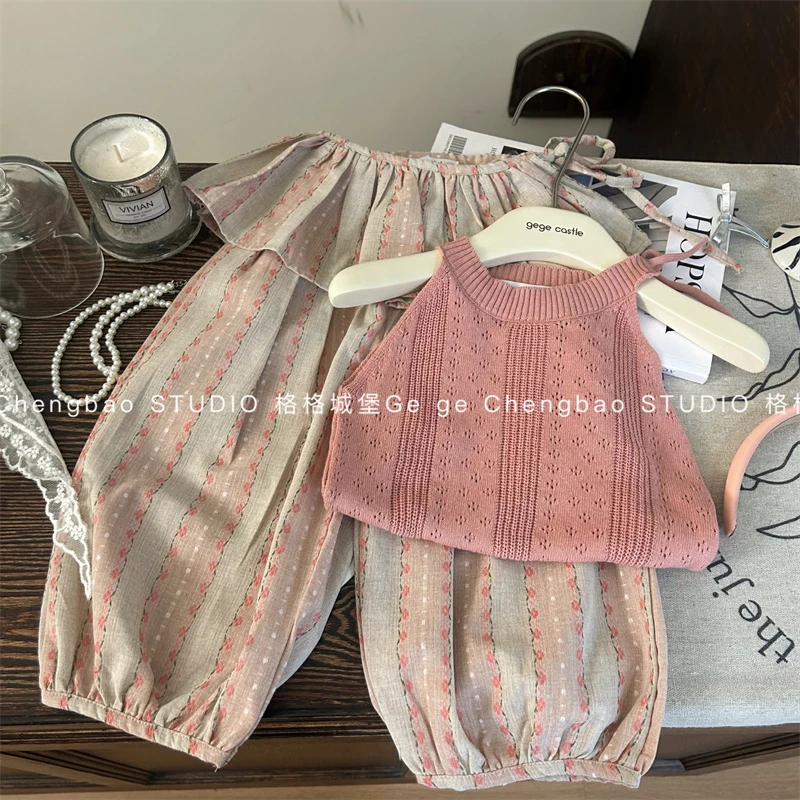 女童夏装套装2025新款洋气韩版女宝宝时髦夏季两件套C335