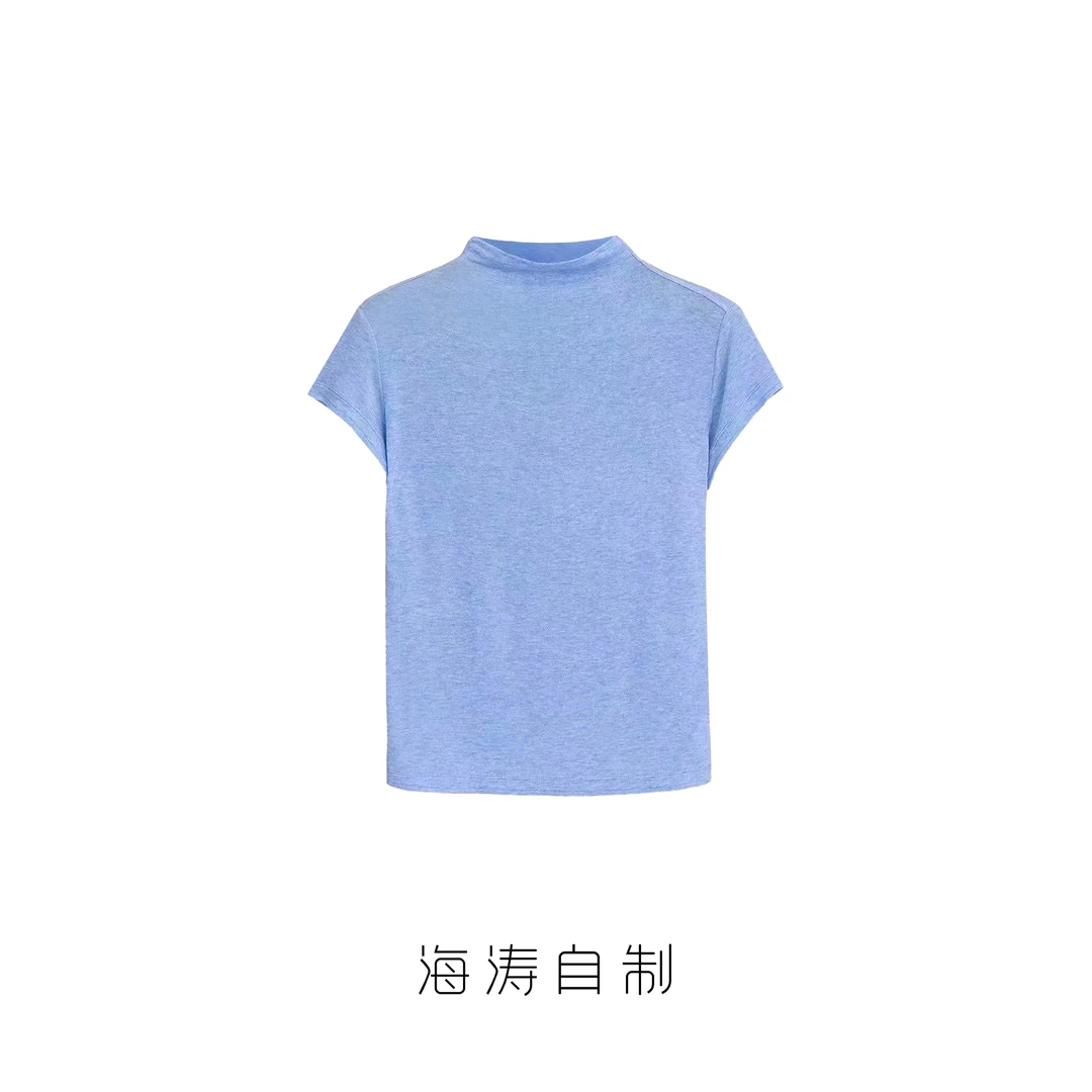【海涛大叔】会呼吸的夏日天丝羊毛堆领小衫