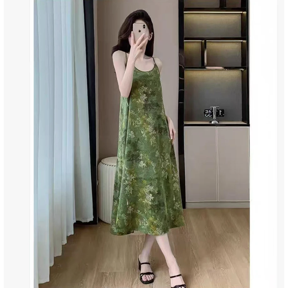 海边度假沙滩气质长款吊带裙3317【4】