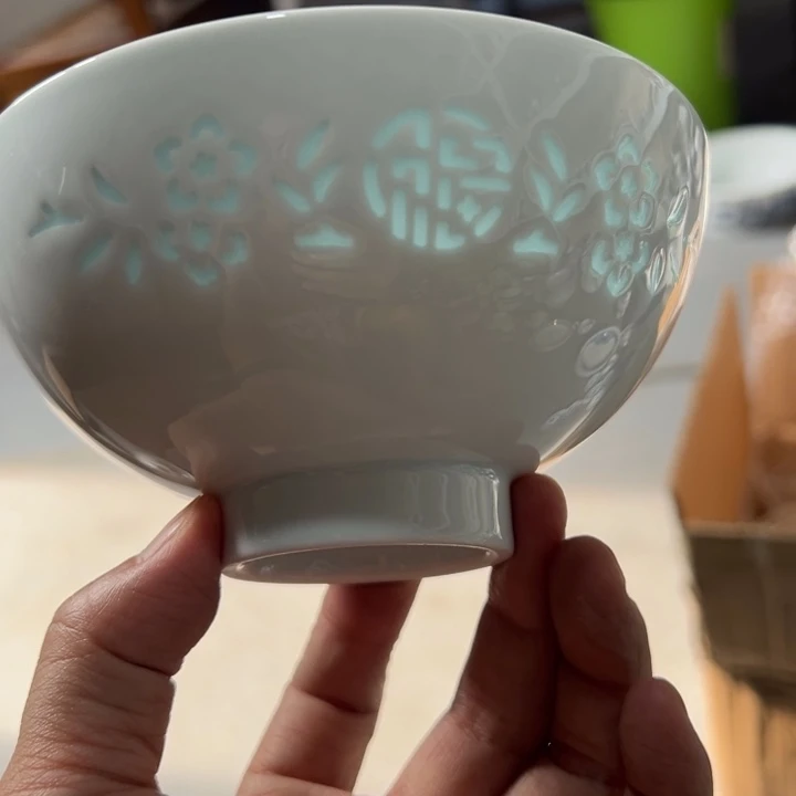 景德镇高温陶瓷陶瓷五寸手工玲珑