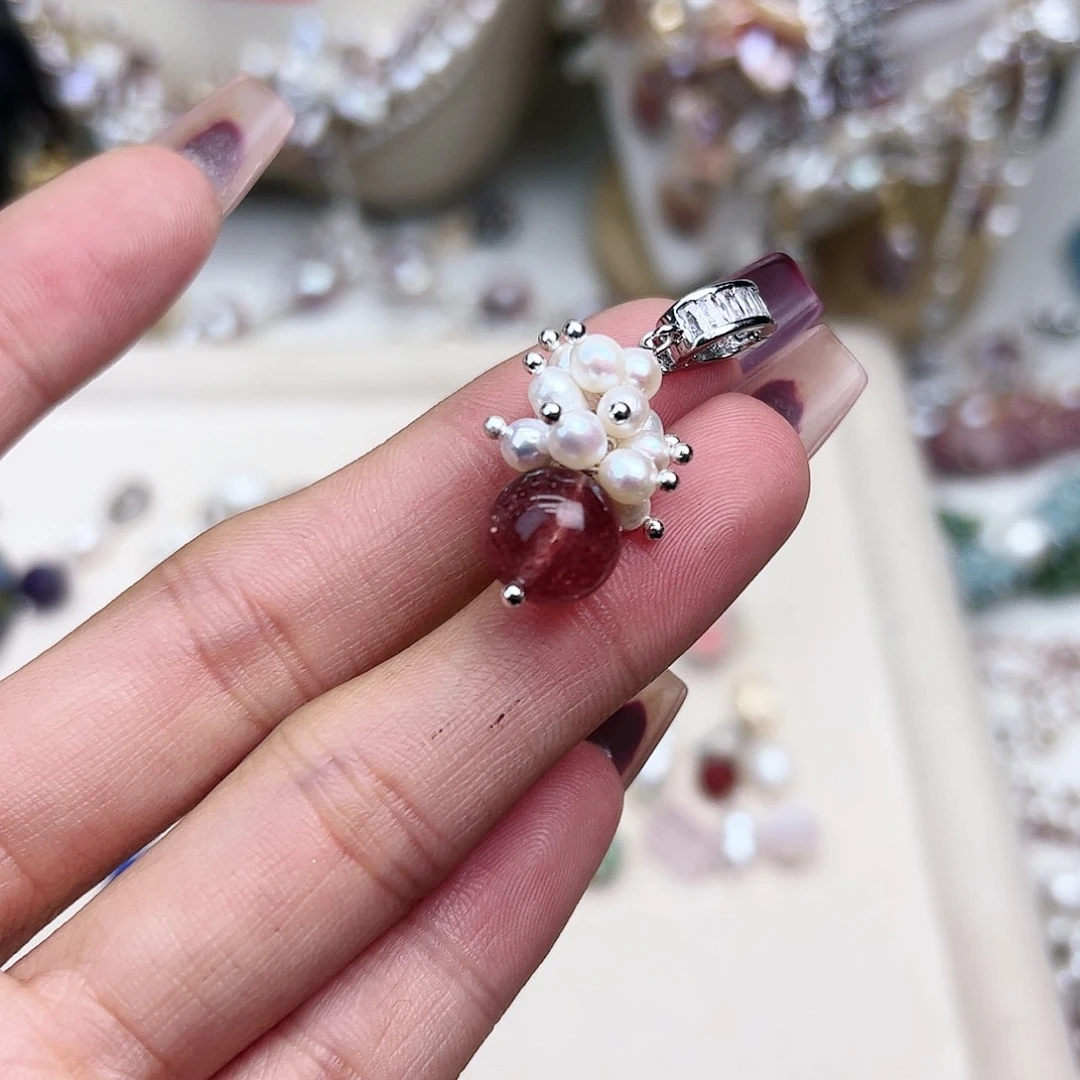 淡水珍珠颈饰银S925镶嵌