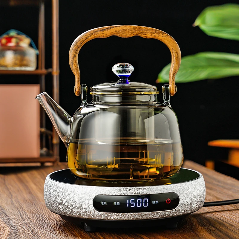 唐戈超薄电陶炉白冰裂煮茶器大功率玻璃壶茶具套装家用大功率办公