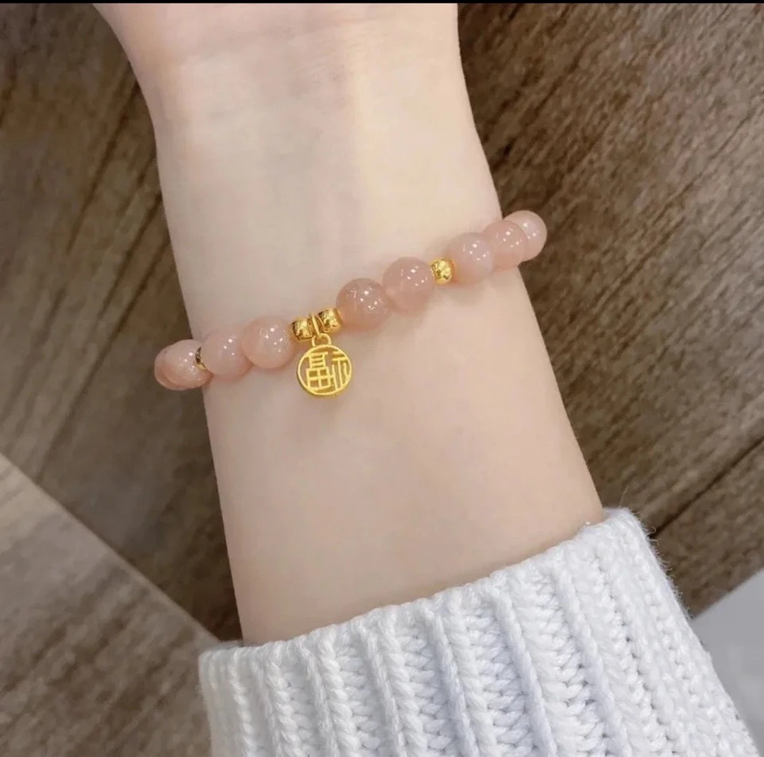 铜合金玻璃手链 铜合金轻奢风时尚新款手链手串ZB0017