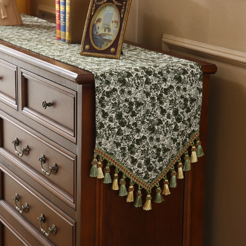 美式复古桌旗法式高级感茶几旗盖布斗柜电视柜餐桌轻奢防滑盖巾