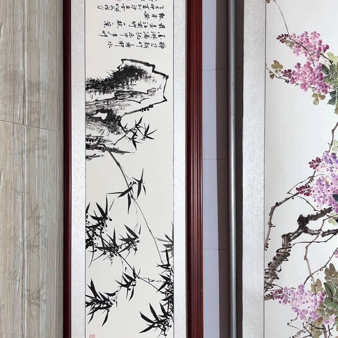 国画书画作品带框163×48