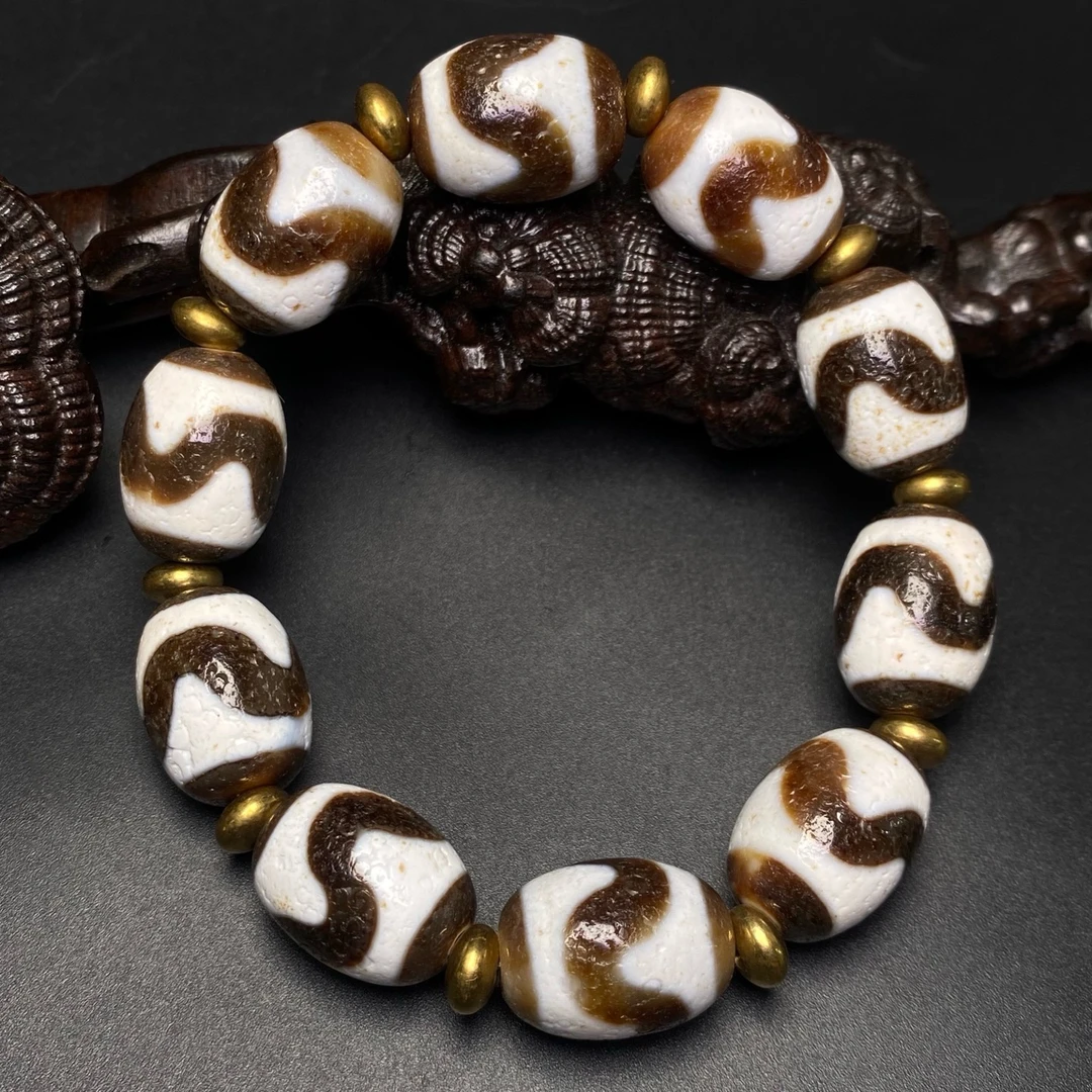 非金属珐琅手链 - 藏传爆油虎牙天珠简约百搭男女款饰品