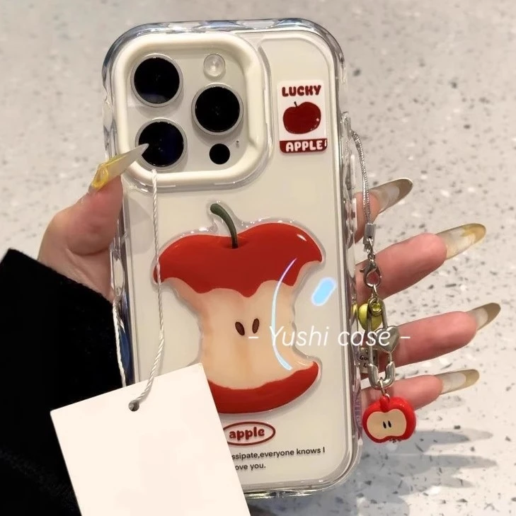立体苹果雪梨核三合一炫彩适用苹果16/15iphone13/xr/