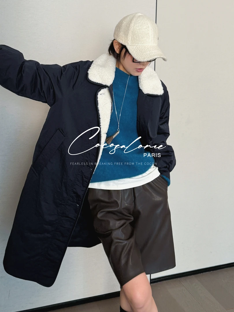 韩彬彬"年度重磅"90白鹅绒拼接毛绒秋冬必备长款羽绒服2395-6