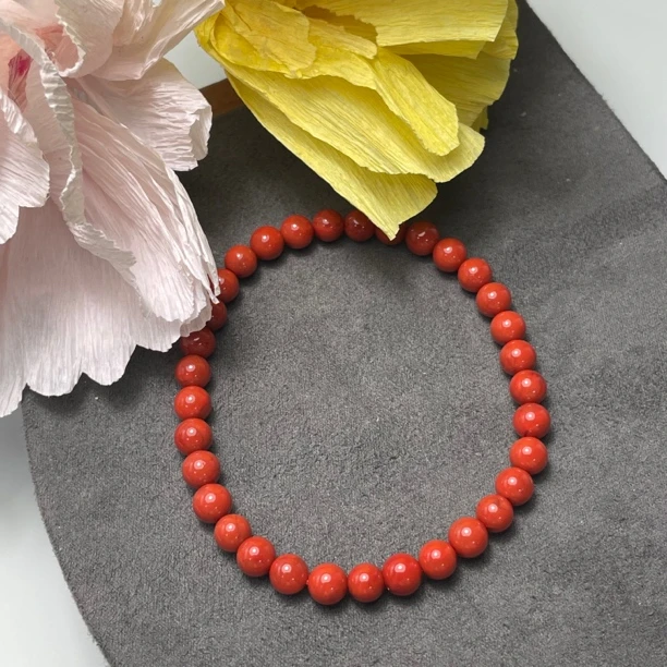 川料原矿南红柿子红手串5+mm