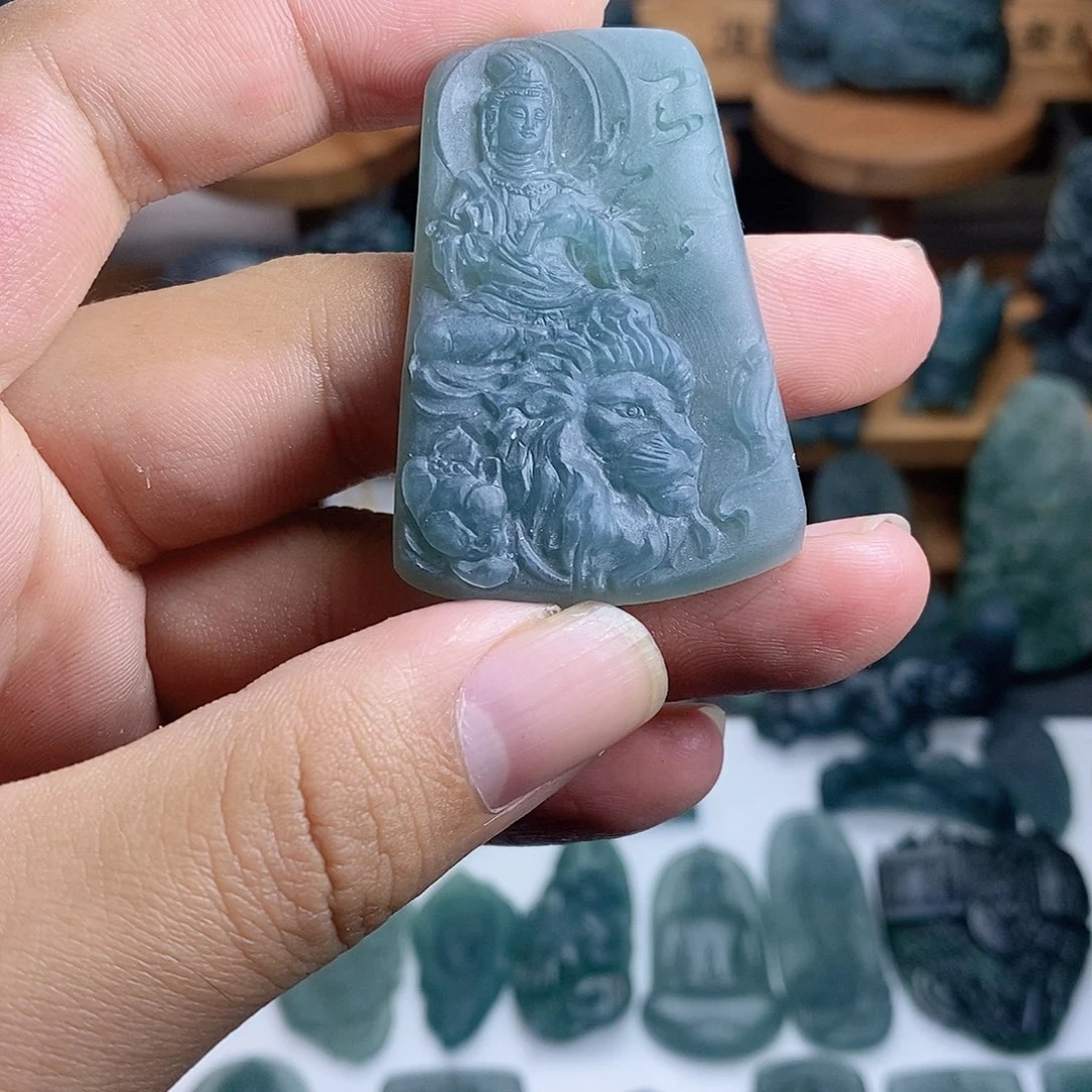 定制翡翠未镶嵌文殊