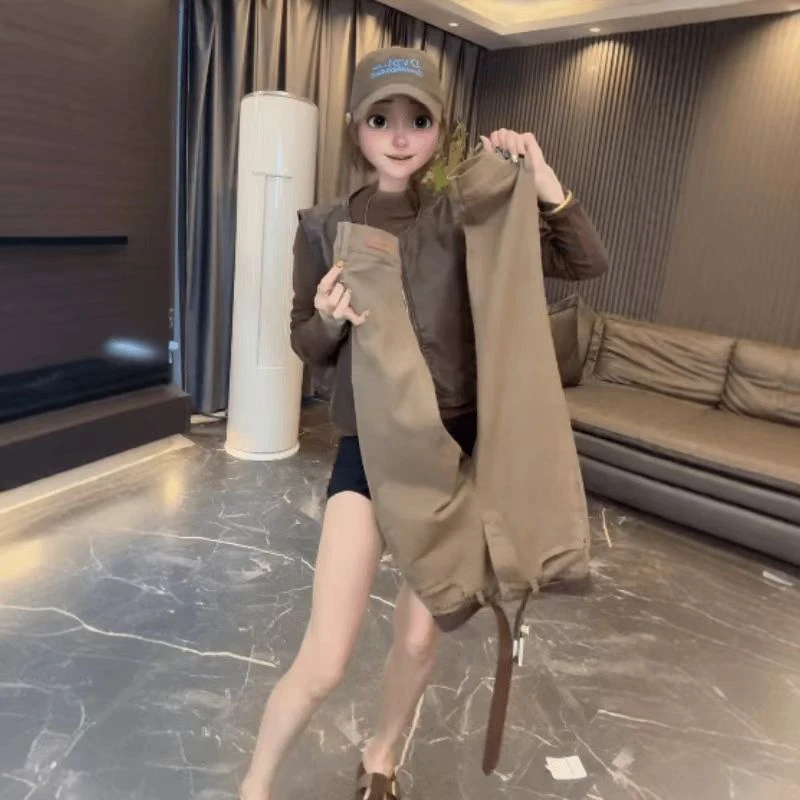 2025早秋季新款直筒牛仔烟管裤大码女装高腰显瘦洋气八分直筒裤