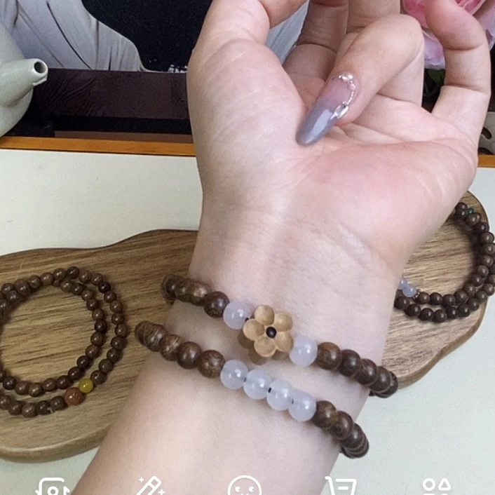 金丝檀木手串天然手串多圈转运珠檀香木高级木制手链