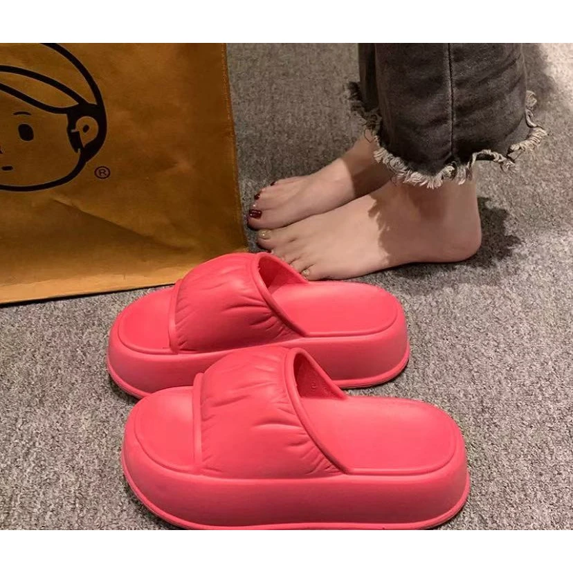 褶皱5公分厚底夏季外穿踩屎感eva拖鞋