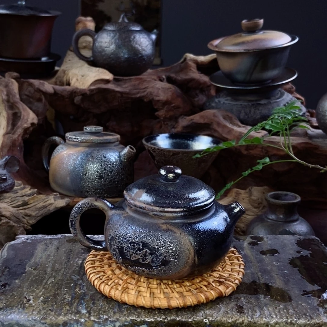 建水紫陶柴烧茶具