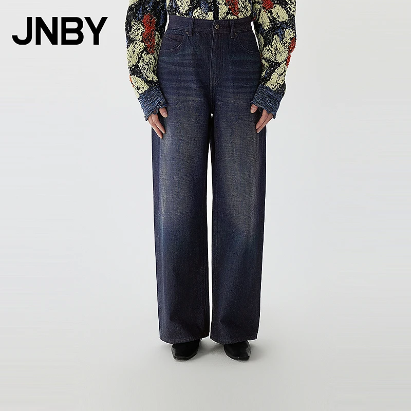 JNBY/江南布衣春秋牛仔长裤直筒宽松复古休闲通勤5P1E11280
