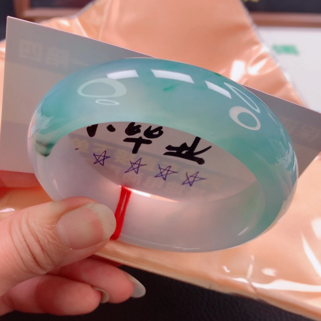 未镶嵌手镯翡翠冰胶半山水大轮胎飘阳绿花